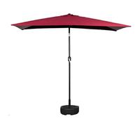 MEVZHH Ombrelli Metà Ombrello Manivella Rettangolare Di Apertura e Chiusura Protezisolare Isolamento Termico Impermeabile Costelle in Acciaio Al Carbonio Facile da Assemblare Tenda Portatile/Rosso