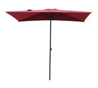 MEVZHH Ombrelli, Ombrelli All'Aperto Metà Lato Rettangolo 5 Costelle Protezisolare Regolabile in Altezza Impermeabile Giardino Cortile Spiaggia Tavolo da Biliardo Ombrello/Rosso/Pompa