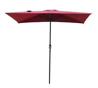 MEVZHH Ombrelli, Ombrelli All'Aperto Metà Lato Rettangolo 5 Costelle Protezisolare Regolabile in Altezza Impermeabile Giardino Cortile Spiaggia Tavolo da Biliardo Ombrello/Rosso/Manivella a Mano