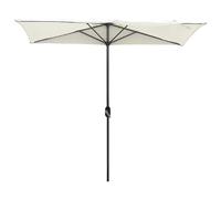 MEVZHH Ombrelli, Ombrelli All'Aperto Metà Lato Rettangolo 5 Costelle Protezisolare Regolabile in Altezza Impermeabile Giardino Cortile Spiaggia Tavolo da Biliardo Ombrello/Bianco/Manivella a Mano