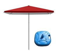 MEVZHH Ombrelli, Ombrello All'Aperto Quadrato 1.8X2.2M / 2.0X2.0M Ombrello Uv Protezi50 Quattro Livelli Regolazidell'Altezza Triangolo Struttura Giardino Sabbia Cortile Cortile Ombrello/Rosso con Base