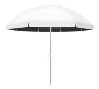 MEVZHH Ombrelli, Ombrello All'Aperto Tondo Ombrello Uv Protezi50 + 8 Costelle Regolabile Altezza Resistente Palo Facile Aprire Chiudere Giardino Sabbia Cortile Patio Piscina/Bianco/2,6 Metri