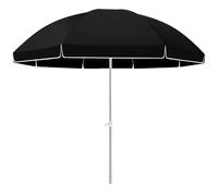 MEVZHH Ombrelli, Ombrello All'Aperto Tondo Ombrello Uv Protezi50 + 8 Costelle Regolabile Altezza Resistente Palo Facile Aprire Chiudere Giardino Sabbia Cortile Patio Piscina/Nero/2,6 Metri