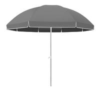 MEVZHH Ombrelli, Ombrello All'Aperto Tondo Ombrello Uv Protezi50 + 8 Costelle Regolabile Altezza Resistente Palo Facile Aprire Chiudere Giardino Sabbia Cortile Patio Piscina/Grigio/2,2 Metri