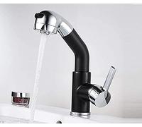 MEVZHH Rubinetti, Cucina Nero Tutto il Rubinetto Di Caloredo Di Bronzo Pull-Out Bagno Rubinetto da Bagno Spin Lavabo Rubinetto Shampoo/Nero + Presente