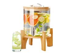 MEVZHH Rubinetti, Dispensatore Di Bevande in Vetro Infrangibile con Stand e Rubinetto,Rfettor Servire Limonata, Succo e Acqua Di Ghiaccio a Matrimoni e Feste, Adattor Bevande Calde Ode/10 Litri