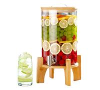 MEVZHH Rubinetti, Dispensatore Di Bevande in Vetro Infrangibile con Stand e Rubinetto,Rfettor Servire Limonata, Succo e Acqua Di Ghiaccio a Matrimoni e Feste, Adattor Bevande Calde Ode/8L