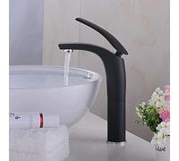 MEVZHH Rubinetti, il Rubinetto Del Bacino Nero Caldo Miscelato Acqua Acqua-Rubinetto Bagno Innalzamento Sopra il Rubinetto Del Bacino Del Banco Mixer/Nero/24Cm Presente