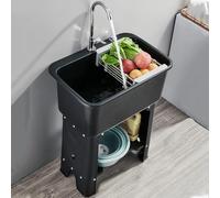 MEVZHH Rubinetti, Lavandino in Plastica Indipendente con Rubinetto e Drenaggio-Touch, Idealer L'Uso All'Aperto Del Giardino All'Interno, Durevole e Resistente Alle Cascate/40 * 40 cm