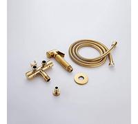 MEVZHH Rubinetti,Oroo in Due Fuori Tre Collegamenti Valvola Angolare Doccia Tutti in Bronzo Trappola Multifunzilavaggio Rubinetto Valvola Triangolare,Set Completo/Set Completo Presente