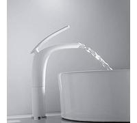 MEVZHH Rubinetti,Rubinetti Bianchi Del Bacino Del Bagno Mixer Caldo Ado Ottalto Rubinetto Quadrato Del Lavandino Della Cascata, Maniglia a Leva Singola Liscia, a Foro Singolo, W/Raccordi/Alta Pres