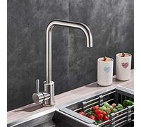 MEVZHH Rubinetti,Rubinetto Di Cucina in Pietra Al Quarzo Vernice a Sabbia a 360 Gradi Rotazicolore Adi Rame Rubinetto Caldo Edo Lavandino Miscelatore Rubinetto 360 Piatto Girevole Montato,Beige/Nickel