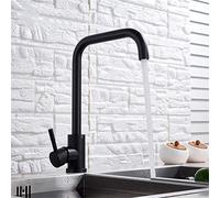 MEVZHH Rubinetti,Rubinetto Di Cucina in Pietra Al Quarzo Vernice a Sabbia a 360 Gradi Rotazicolore Adi Rame Rubinetto Caldo Edo Lavandino Miscelatore Rubinetto 360 Piatto Girevole Montato,Beige/Nero