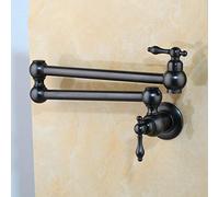 MEVZHH Rubinetti, Spazzola Inl Rotante Vasca da Bagno Lavabo Miscelatore Rubinetto Ottcucina Lavabo Giratorio Parete Vasca Riempitore Rubinetto/Nero i/a/Nero i/a