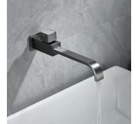 MEVZHH Rubinetti, Xdsmb Bagno Lavandino Rubinetti Set Di 2 Cascate Singolo Lavabodo Rubinetto Parete Montaggio 360 ° Rotazione, Nero/Grigio