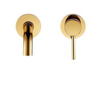 MEVZHH Rubinetto Del Bacino a Parete in Ottnero Opaco con Maniglia Singola Rubinetto Del Lavandino Del Miscelatore Di Acqua Calda Eda Set Di Oro Rosa Bianco Pinnello Finitura Rosa/Oro Polao-260