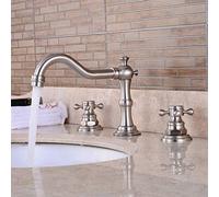 MEVZHH Rubinetto Del Lavabo,Rubinetto Del Lavabo,Rubinetto Del Bagno,Bagni a Tre Fori Divisi Rubinetti D'Acqua Calda Eda Lavabo Bagno Contatore Mixer Rubinetto Deck Mount Vasca Lavabo Rubinetto Presen