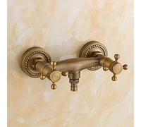 MEVZHH Rubinetto Lavatrice in Rame Rubinetto Vasca Antica Calda Eda Rubinetto a Parete a Doppio Foro Rubinetto da Bagno Rubinetto da Cucina