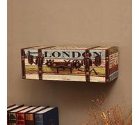 MEVZHH Scaffali a Parete, Scaffale a Parete in Legno con Maniglia Retro Fatta a Mano Scatola Di Stoccaggio Galleggiante Rustico a Parete Étagère Home Decorr Nizie Articoli Di Visualizzazione/Ponte Di