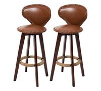 MEVZHH Set Di 2 Sgabelli da Bar,- Poltrda Cucina Girevoli in Cuoio Pu con Gambe in Legno Massiccio e Schienar Kitchen Island Sala da Pranzo Pub Bic- Moderno Comfort & Style