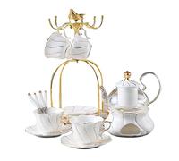 MEVZHH Set Di Tè, Set Di Tè D'Epoca, Set Di Tazza Di Caffè in Ceramica 10Pcs Riscaldamento Bicchiere Tazza Di Tè Del Pomeriggio Set Di Tè Della Tazza D'Acqua Della Casa Europear il Tè Del Pomeriggio,