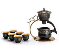 MEVZHH Set Di Tè, Set Di Tè, Set Di Tè Cinese in Porcellana con 1 Set Di Teglia 6 Tazze Di Tè 1 Infusore Set Di Tè Semiautomatico.Tè Del Pomeriggio, Festa