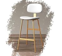 MEVZHH Sgabelli Bar Moderno Inlle Marrimbottiti Di Altezza Del Contatorer L'Isola Della Cucina 65Cm Sedile Elegante e Confortevoler la Tua Casa/Bianco + Oro/65 cm