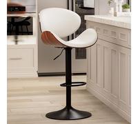 MEVZHH Sgabelli, Regolabile in Legno Colazibar Sgabello con Schienale - Pu Imbottito Poltronar Casa Cucina Isola e Bara Bracciar il Comfort e lo Stile