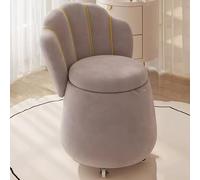 MEVZHH Sgabelli, Sedia Di Vanità con Stoccaggio Sgabello Imbottito Morbido con Schienale Elegante Sedile Di Trucco in Vellutor Le Donne Grigio Sedia Di Trucco a Rotazione/Gris/Ruote