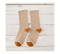 MEVZHH Socks,1Pair Japanese Style Striped Girls Woman'S Sock Fashion Women Cute Striped Knit Winter Warm Hosiery Elastic Cotton Long Girls Woman'S Socks/Aranci/a Tlia