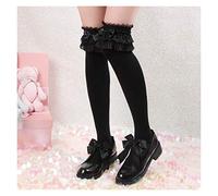 MEVZHH Socks,Lolita Large Lace Tube Sock Bride Double Layer Lace Jk Sock Over-The-Knee Lolita Socks/Nero/a Tlia