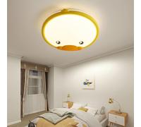 MEVZHH Specchiere,Pada a Soffitto Rotonda Gialla con Telecomandorni,Pada a Sospensiregolabile Ledr Camera da Letto, Soggiorno, Asilo, con Cuccioli e Cartoni Animati
