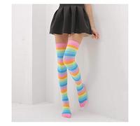 MEVZHH Striscebaleno Lunghe Donne Ragazze Kawaiicota Righe Lunghe Coscia Alta Calze Striscia Cosplay Sul Ginocchio Calze/5/a Tlia