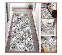 MEVZHH Tappeti Lungo Corridoio Tappeto, Modelli Geometrici Antiscivolo Sottile Basso Pila 0.6Cm Lavabiler Ingresso Cucina Porchs/A/0.8 X 1M/a/1,2 * 6M