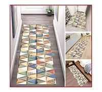 MEVZHH Tappeti,Tappeti Lungo Corridoio Tappeto, Modelli Geometrici Protettore Del Pavimento Antiscivolo Morbido Lavabile,Utilizzator Balcportico Portico,Pila 0.6Cm / a / 0.9 X 4M/a/1 * 3 M