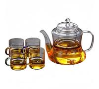 MEVZHH Tetina,Tetina Di Vetro,Tetina Di Vetro con Filtro Tetina, Tetina Di Vetro con Infusore, Tetina Di Infusore Di Tè, Tetina Di Stregoneria con Maniglia Di Legno,R Tè a Foglia Sciolta, Acqua Calda