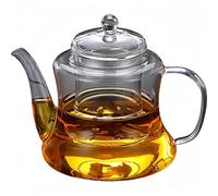 MEVZHH Tetina,Tetina Di Vetro,Tetina Di Vetro con Filtro Tetina, Tetina Di Vetro con Infusore, Tetina Di Infusore Di Tè, Tetina Di Stregoneria con Maniglia Di Legno,R Tè a Foglia Sciolta, Acqua Calda