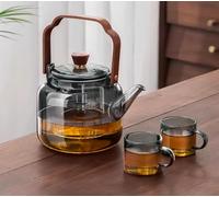 MEVZHH Tetina,Tetina Di Vetro,Tetina Di Vetro con Filtro Tetina, Tetina Di Vetro con Infusore, Tetina Di Infusore Di Tè, Tetina Di Stregoneria con Maniglia Di Legno,R Tè a Foglia Sciolta, Acqua Calda