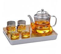 MEVZHH Tetina,Tetina Di Vetro,Tetina Di Vetro con Filtro Tetina, Tetina Di Vetro con Infusore, Tetina Di Infusore Di Tè, Tetina Di Stregoneria con Maniglia Di Legno,R Tè a Foglia Sciolta, Acqua Calda