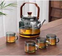 MEVZHH Tetina,Tetina Di Vetro,Tetina Di Vetro con Filtro Tetina, Tetina Di Vetro con Infusore, Tetina Di Infusore Di Tè, Tetina Di Stregoneria con Maniglia Di Legno,R Tè a Foglia Sciolta, Acqua Calda