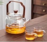 MEVZHH Tetina,Tetina Di Vetro,Tetina Di Vetro con Filtro Tetina, Tetina Di Vetro con Infusore, Tetina Di Infusore Di Tè, Tetina Di Stregoneria con Maniglia Di Legno,R Tè a Foglia Sciolta, Acqua Calda