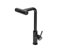 MEVZHH Touch Nero Rubinetto da Cucina Sensibile con 3Lità Gru Cascata Spazzolatol Sensore Tirare Fuori Caldo Edo Mixerr Grigio Lavandino G1/2 Sensore Spazzola Inclusa/Nesso Sensore Nero/il G9/16