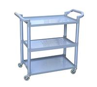 MEVZHH Trolley, Carrello Di Stoccaggio con Carrello Manuale, Carrello Cucina Hotel con Maniglia Multiuso Plasticar Pulizie, Carrello a Roteller Servizi, Capacità 50Kg/Blu/Blu/L-103 * 50 * 98Cm/Blu