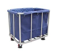 MEVZHH Trolley, Carrello Di Stoccaggior Carrelli Manuali, Carrellor Linen da Cucinar Hotel, Carrello Mobiler Lobby con Ruote, Carrellor Servizio Camera in Acciaio Inossidabile/Blu/90 X 65 X 80Cm