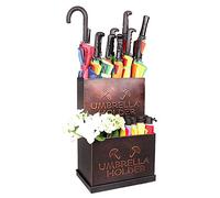 MEVZHH Umbrella Stands, 2-Tier Metal Umbrella Stand con Vassoio a Goccia Rimovibile,R Ingresso/Corridoio/Porta Anteriore/Bronzo