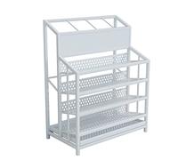 MEVZHH Umbrella Stands, 5 Livelli Umbrella Stand, Hotel School Shop Business Umbrella con Vassoio a Goccia Estraibile, Multi-Funzipesente Umbrella Organizer Rack/Bianco