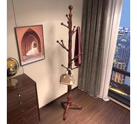 MEVZHH Umbrella Stands, Modern Top-Grade Umbrella Stand, Antiscivolo Robusto Rack in Legno in Piedi Libero con 12 Ganci, Hall Tree Coat Hat Tree Coat con Base in Legno Massiccior Cappello, Cappello, V