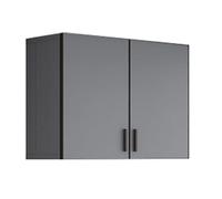 MEVZHH Unità Di Cucina e Bagno Galleggiante Di Armario Montato a Parete con Porte in Vetro Temperato e Scaffali Regolabili Bianchi 31.5X23.6X12.2In Soluzidi Nizzazielegante e Funzionale/Gris/27,6 * 23