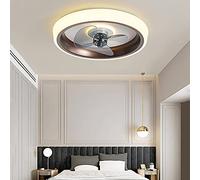 MEVZHH Ventilatori a Soffitto con Luci Silent Fan Ceililight con Ventilatore Remoto Ventilatori a Soffitto Dimmabili Conpade,Illuminazisospese a Soffitto 3 Luci a Velocitàr il Soggiorno,Marrone