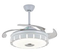 MEVZHH Ventilatori a Soffitto Conpade, 42 "Ristorante Invisibile Retrattabile Ventilatore a Soffittopadario con Luce, Moderna Camera da Letto a Righe Ventilatore a Soffitto Luce Telecomandor Casa Comm
